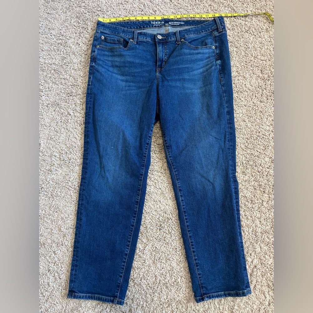 Torrid Dark Blue Boyfriend Ankle Jeans